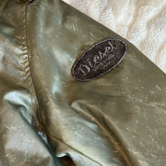 Diesel bomber jacket men’s Green W Silver Flecks - Picture 4 of 4